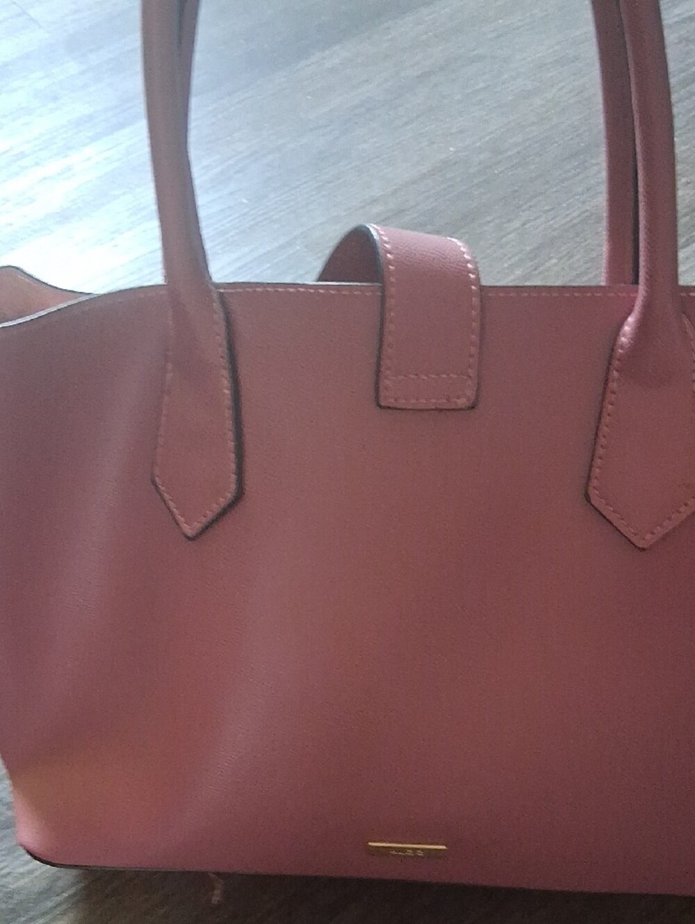 Aldo Rose Pink Structured Tote with Gold Accent - Picture 3 of 6